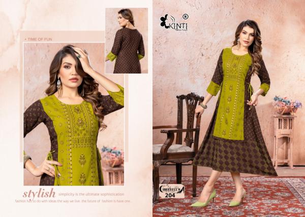 Kinti Cinderella 2 Rayon Designer Print Long Kurti Collection 